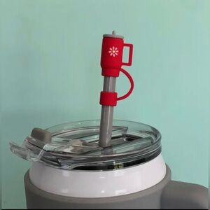 Silicon Red Tumbler Straw Cover 10MM